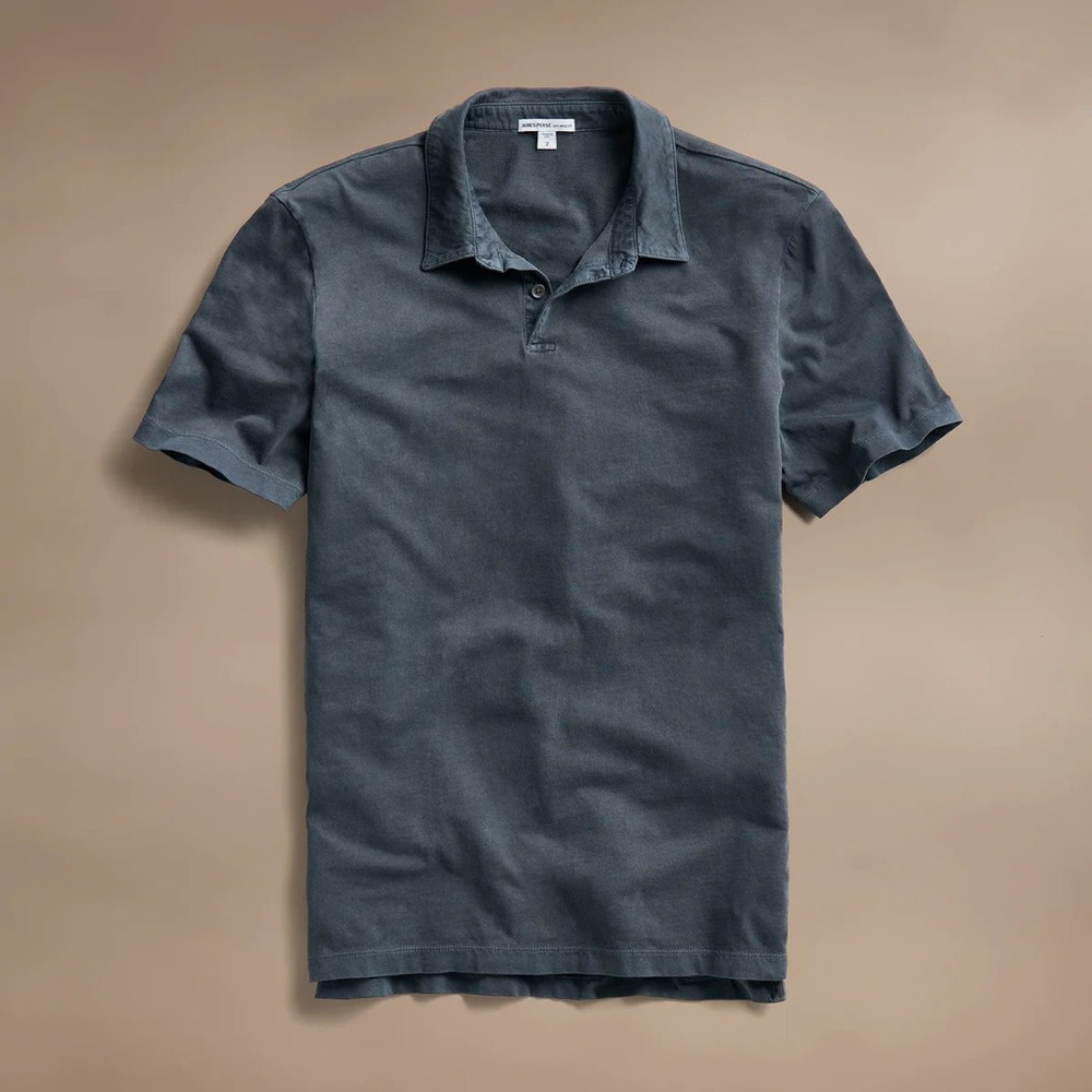 James Perse Sueded Jersey Polo - Size 2